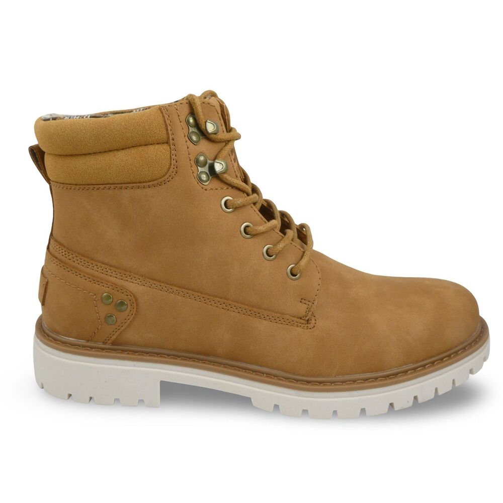 Carlkarida Men's 9.5 Wheat Work Hiking Boots Lace Lug Sole Outdoor NWOB